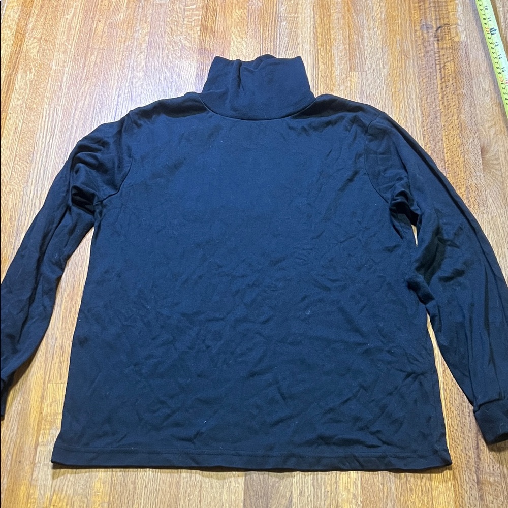 Vintage Separate Issue Women XL Solid Black Long Sleeve‎ Turtleneck Shirt
